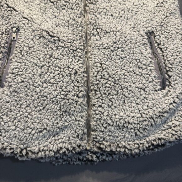 Thread & Supply Vest Womens Small Gray Sherpa Fleece Zip Pockets Cozy Layer - Picture 6 of 9